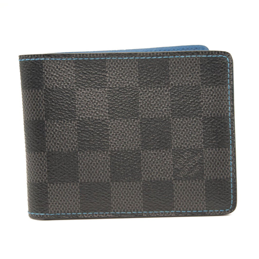 LOUIS VUITTON Damier Graphite Slender Wallet Blue