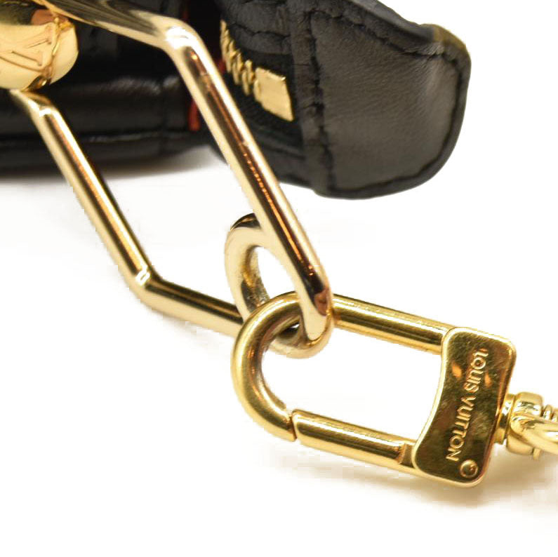 LOUIS VUITTON Lambskin Embossed Monogram Coussin BB Black