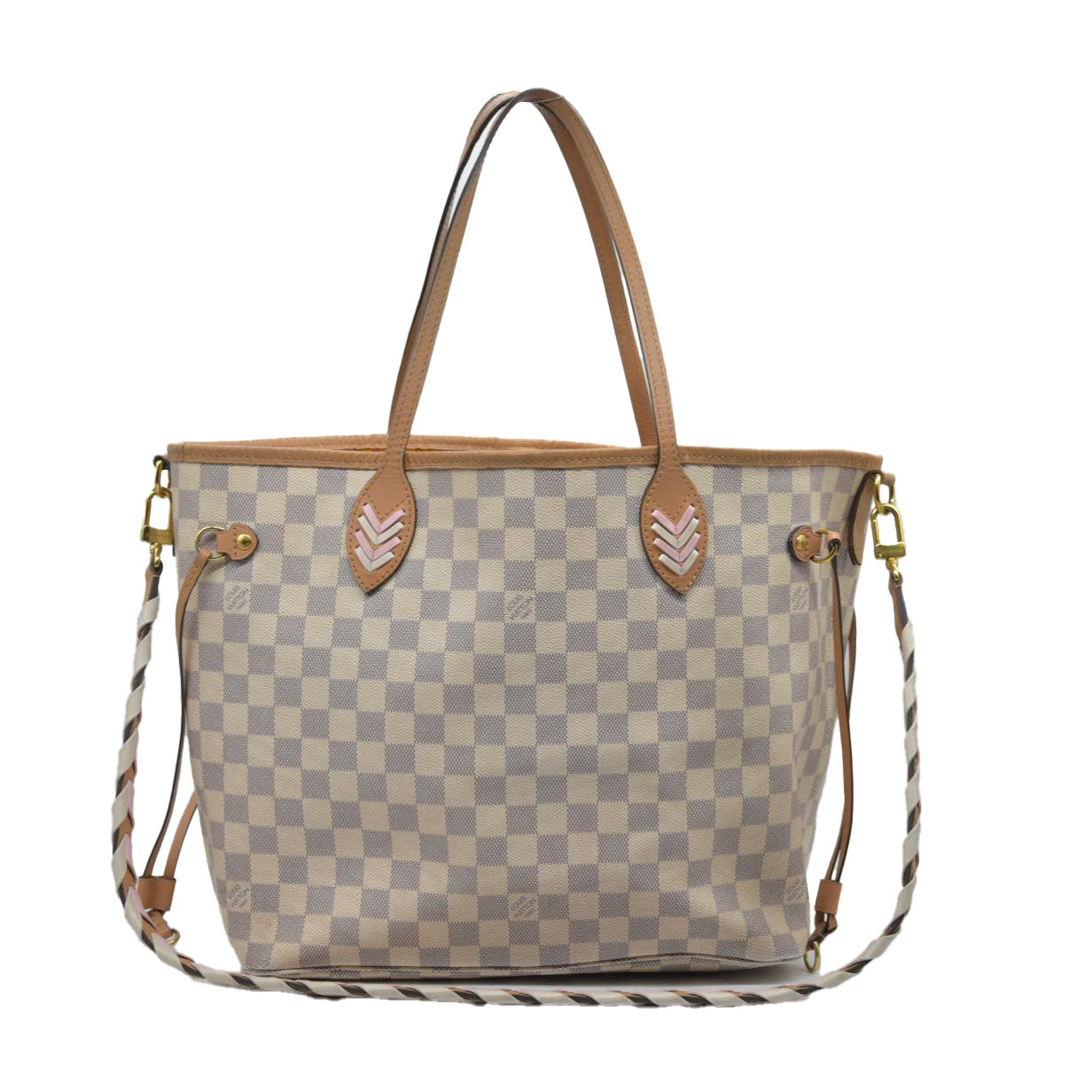 $2500 Louis Vuitton Damier Azur Braided Neverfull MM
