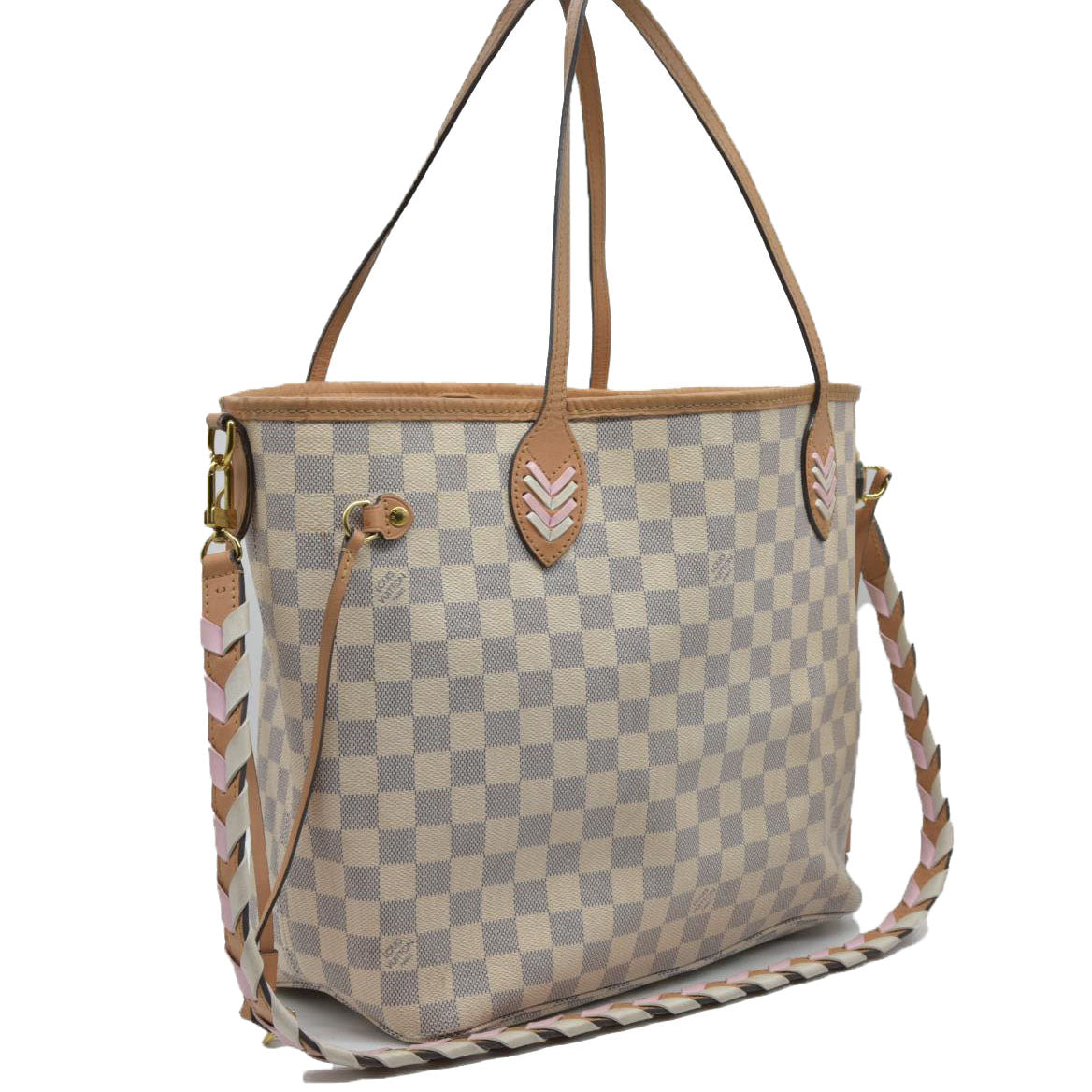 $2500 Louis Vuitton Damier Azur Braided Neverfull MM