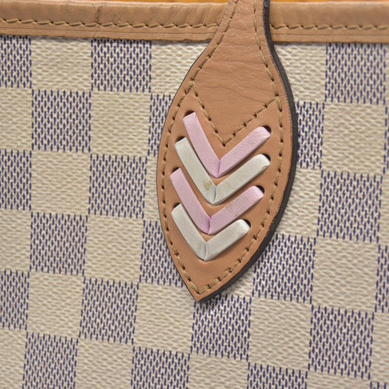 $2500 Louis Vuitton Damier Azur Braided Neverfull MM