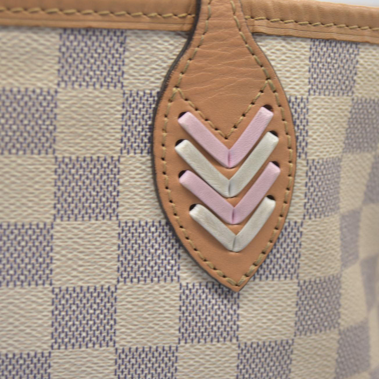 $2500 Louis Vuitton Damier Azur Braided Neverfull MM