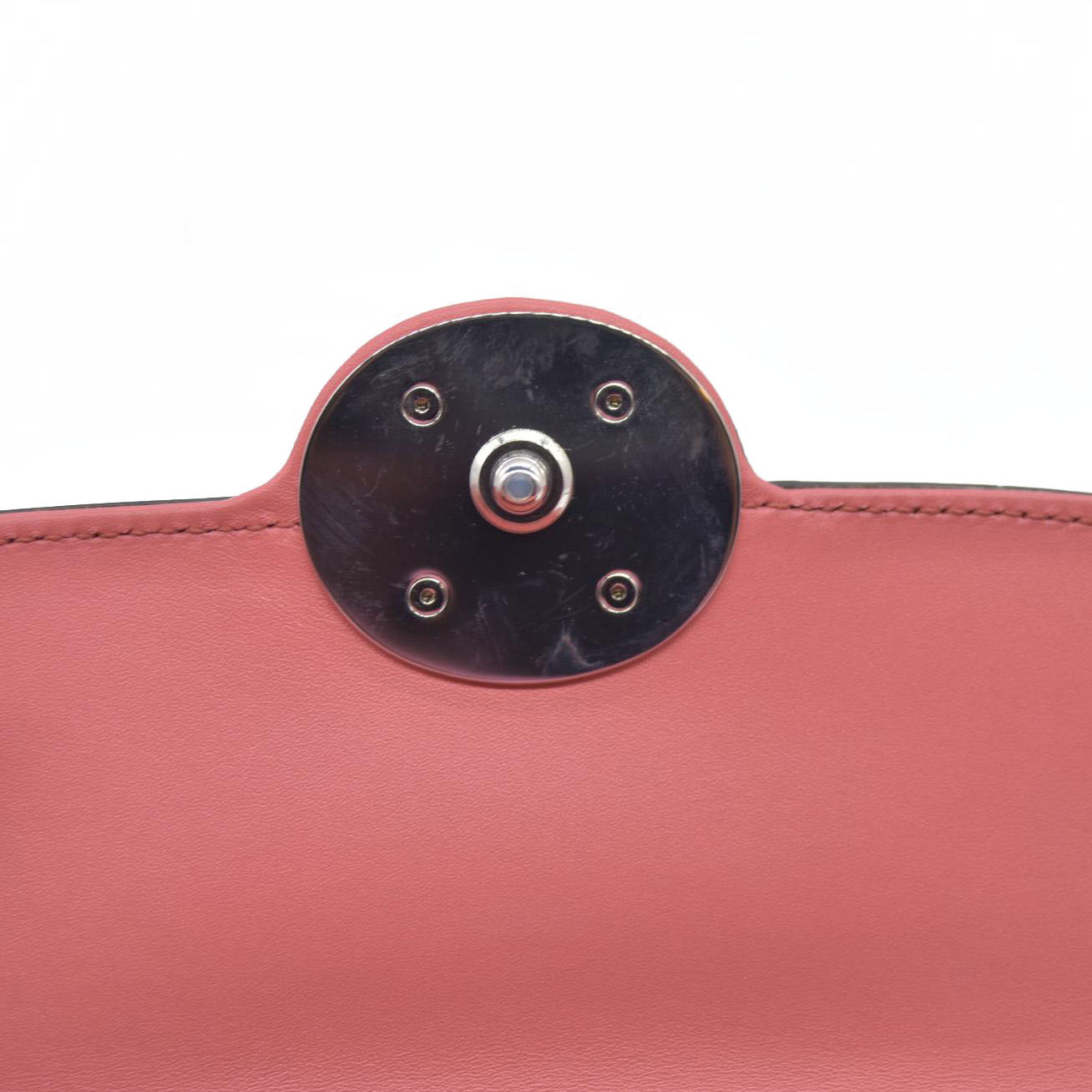 $2980 Gucci Senna Calfskin Petite GG Top Handle Shoulder Bag Pink