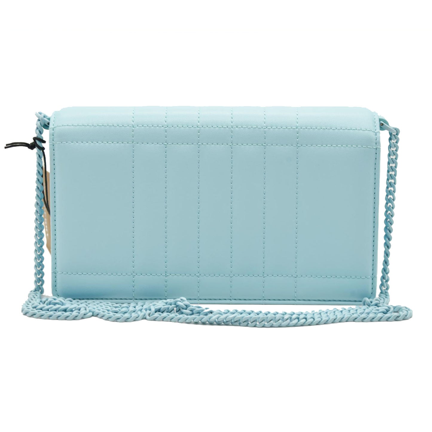 BURBERRY Lola TB Quilted Leather Clutch on Chain Sky Blue