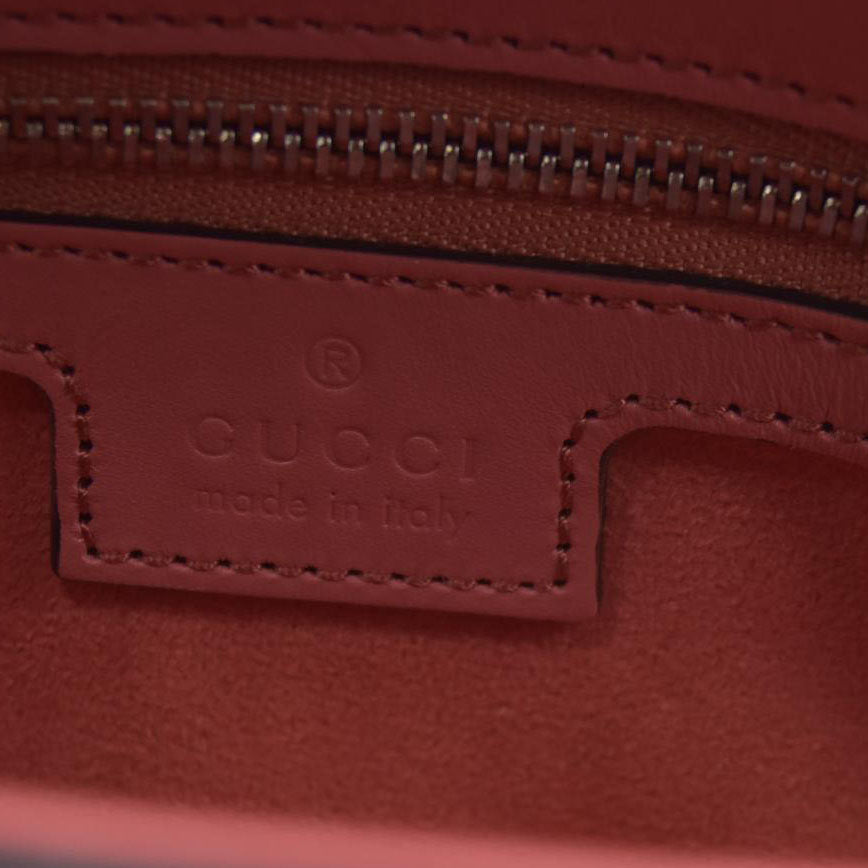 $2980 Gucci Senna Calfskin Petite GG Top Handle Shoulder Bag Pink