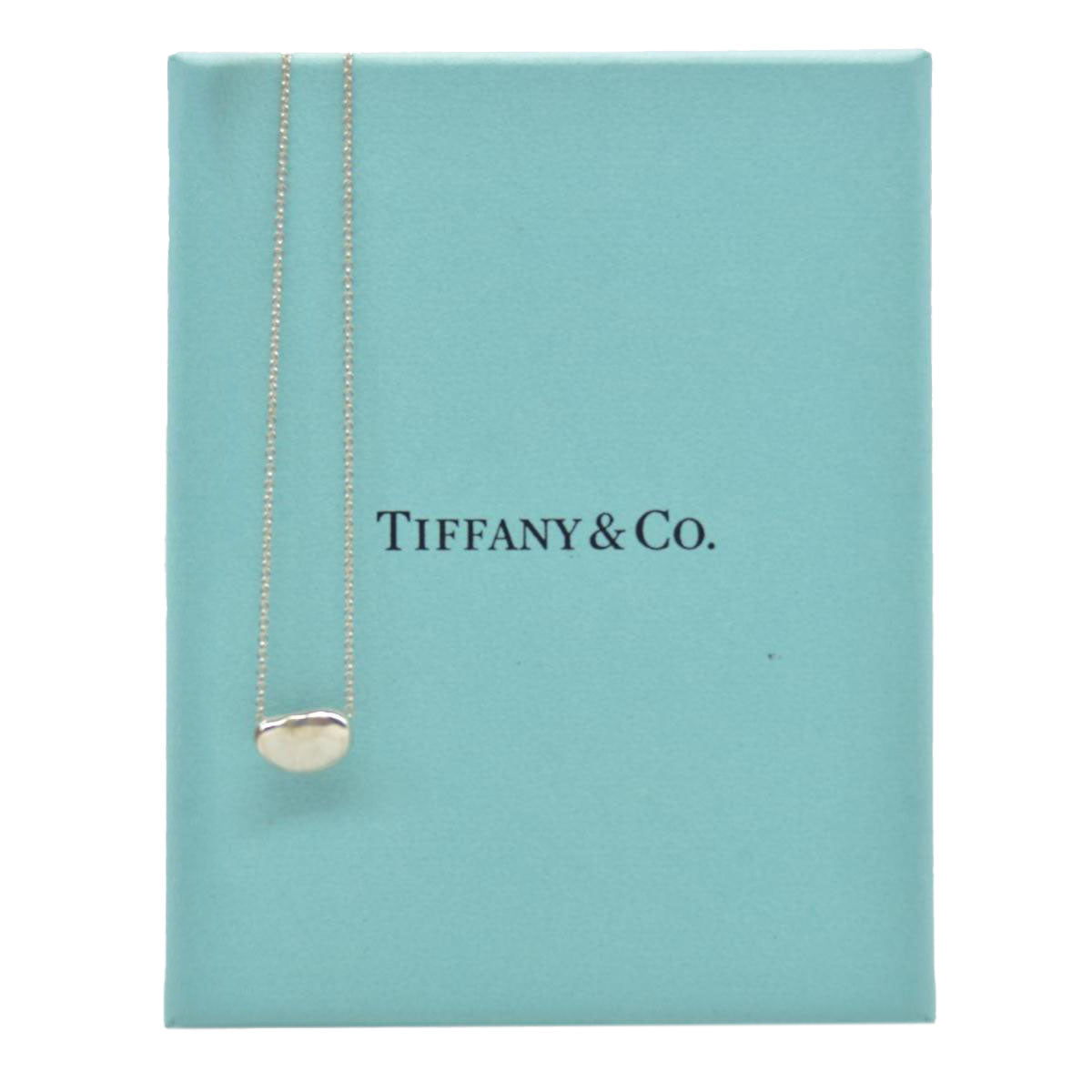 $390 Tiffany Sterling Silver 9 mm Elsa Peretti Bean Pendant Necklace
