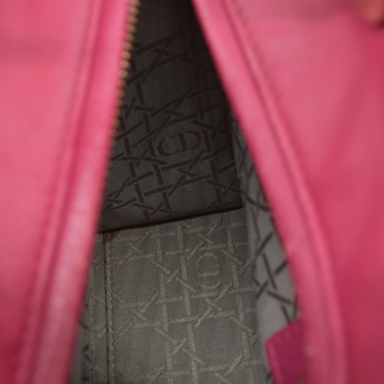 $6700 Christian Dior Lambskin Cannage Medium Lady Dior Fuchsia