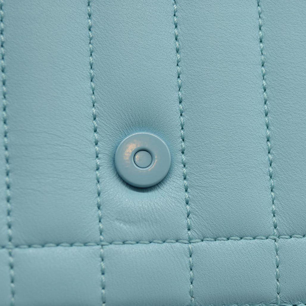 BURBERRY Lola TB Quilted Leather Clutch on Chain Sky Blue