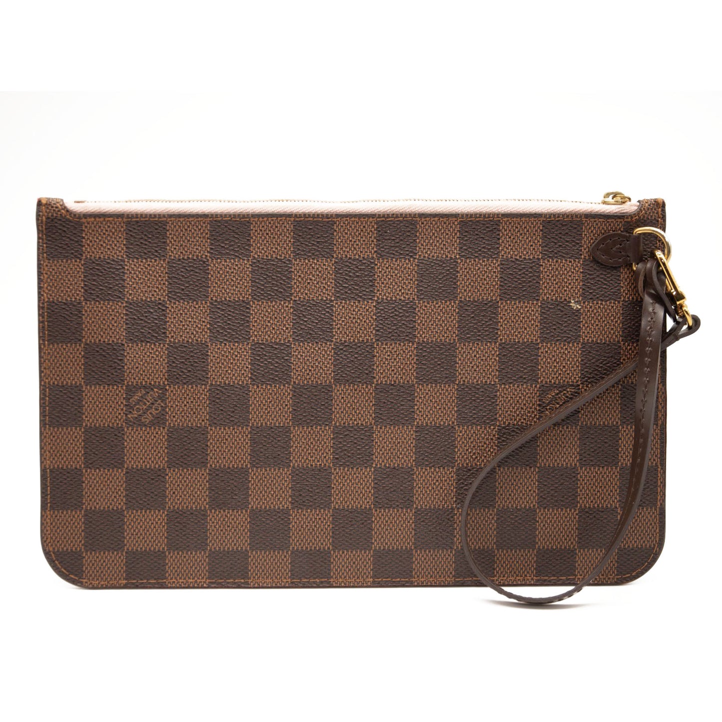 LOUIS VUITTON Damier Ebene Neverfull MM GM Pochette Rose Ballerine