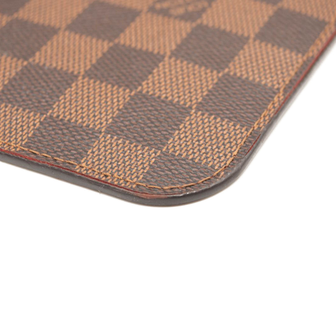 LOUIS VUITTON Damier Ebene Neverfull MM GM Pochette Rose Ballerine