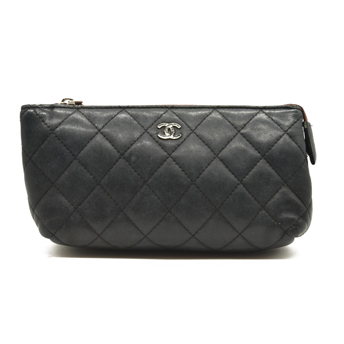 Chanel Lambskin Quilted Cosmetic Case Black