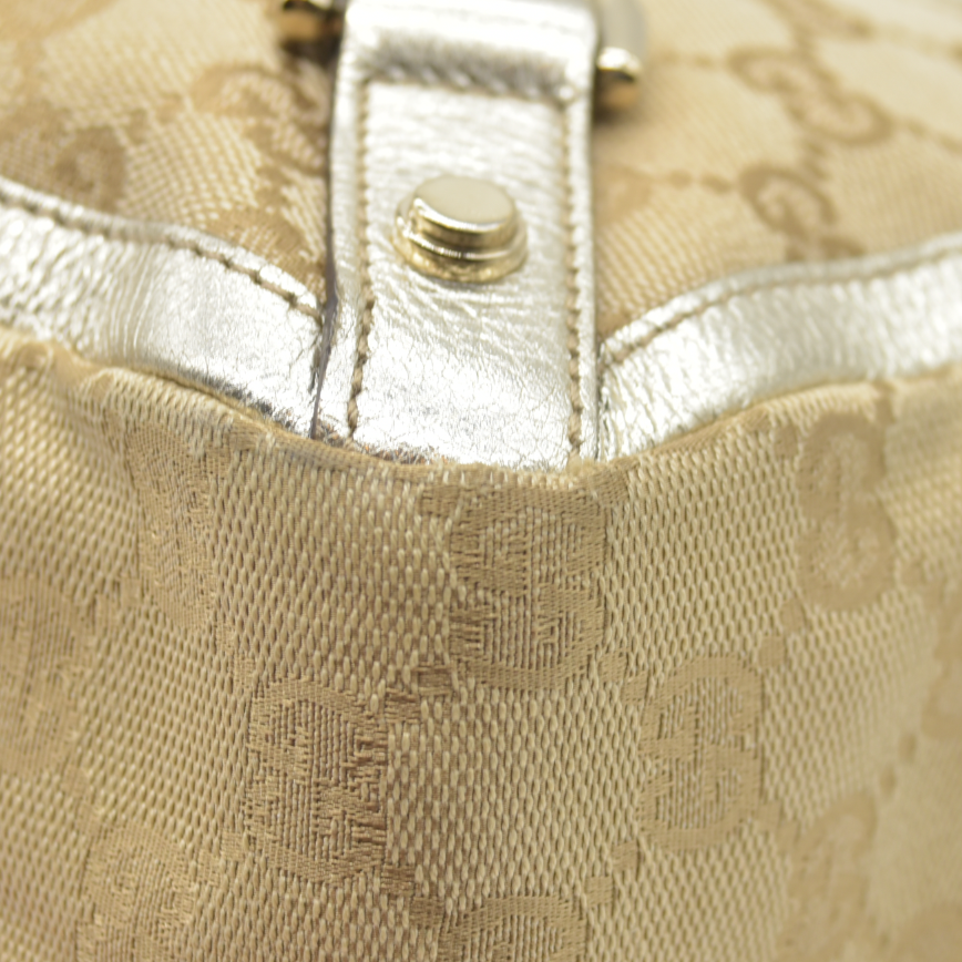 Gucci Monogram Large Abbey Tote Metallic Gold