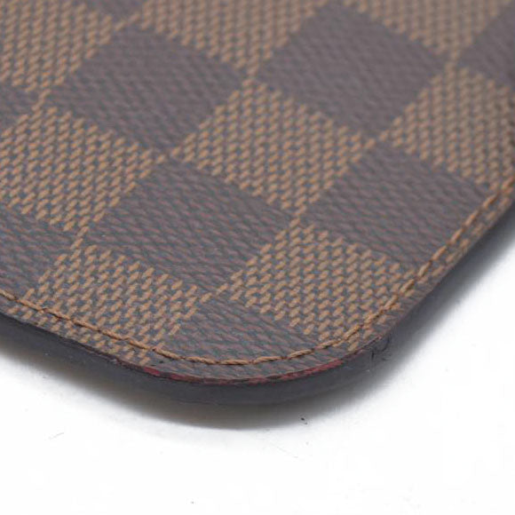 Louis Vuitton  Damier Ebene Neverfull MM Pochette Rose Ballerine Wristlet