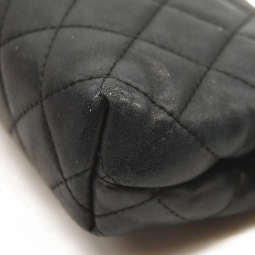 Chanel Lambskin Quilted Cosmetic Case Black