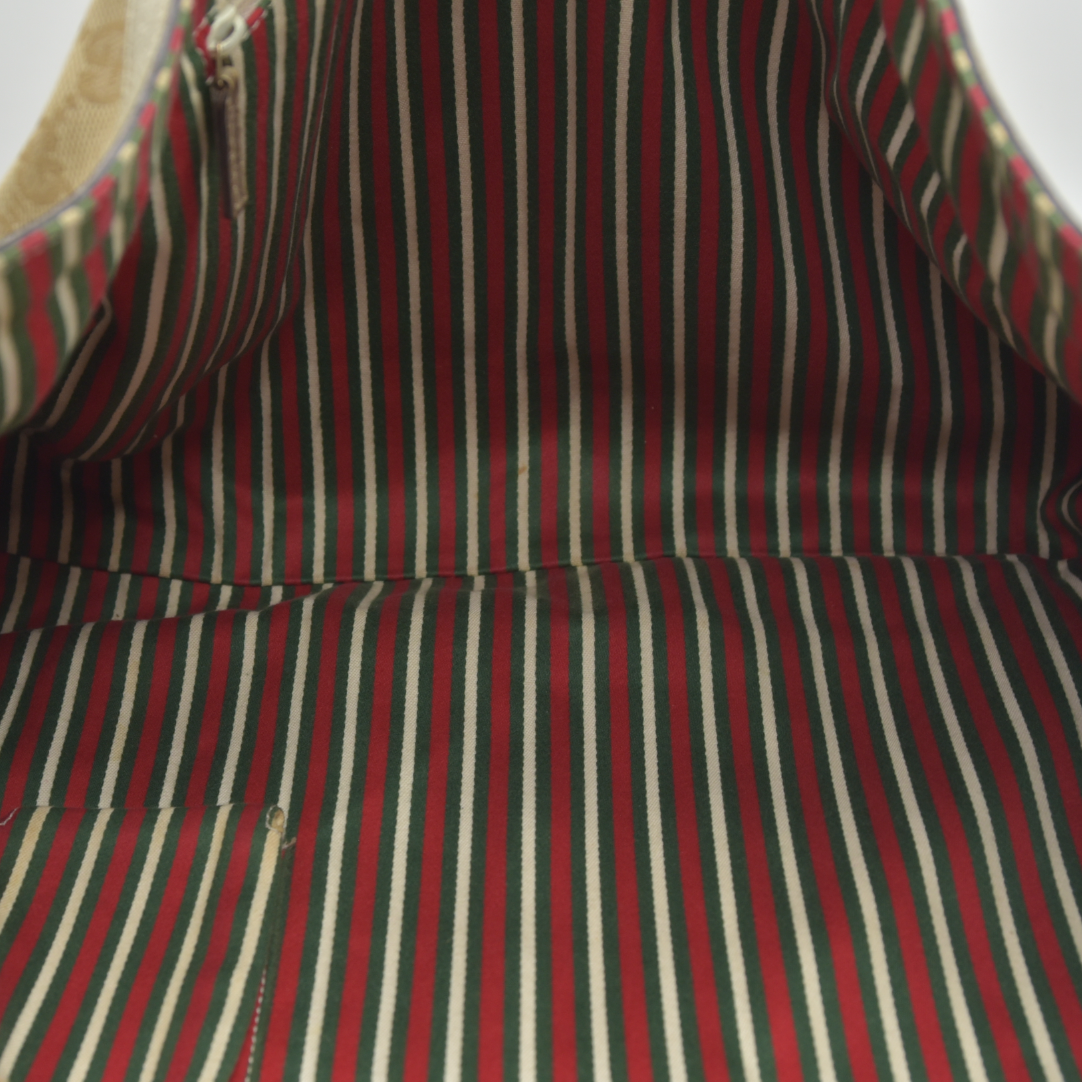 Gucci Monogram Large Abbey Tote Metallic Gold