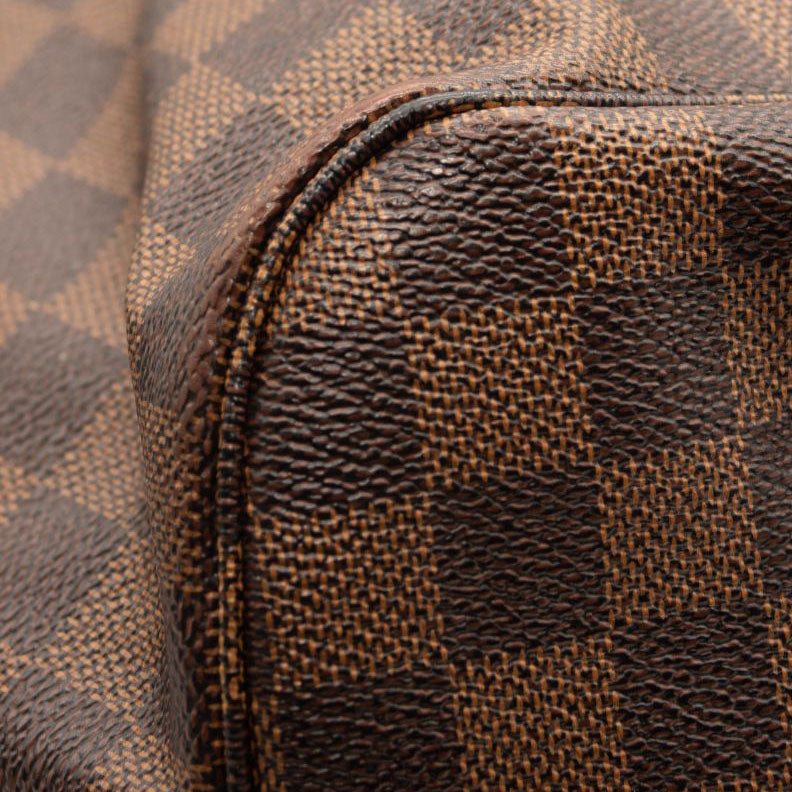 AR3146 LOUIS VUITTON Brown Damier Ebene Neverfull MM Tote Bag Rose Ballerine
