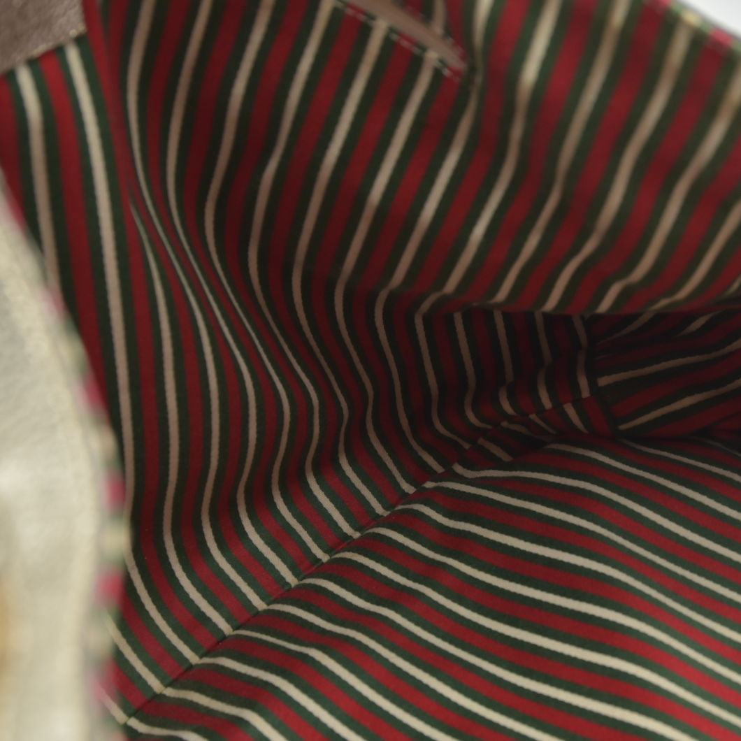 Gucci Monogram Large Abbey Tote Metallic Gold