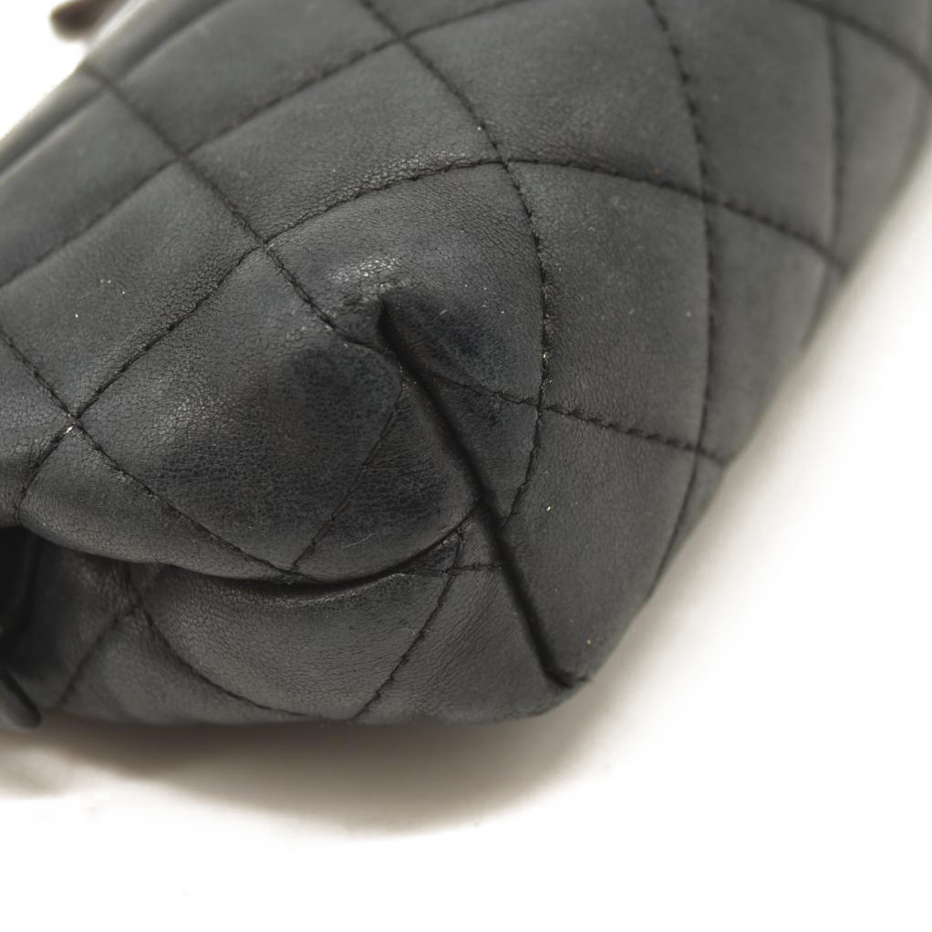 Chanel Lambskin Quilted Cosmetic Case Black