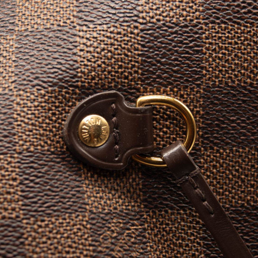 AR3146 LOUIS VUITTON Brown Damier Ebene Neverfull MM Tote Bag Rose Ballerine