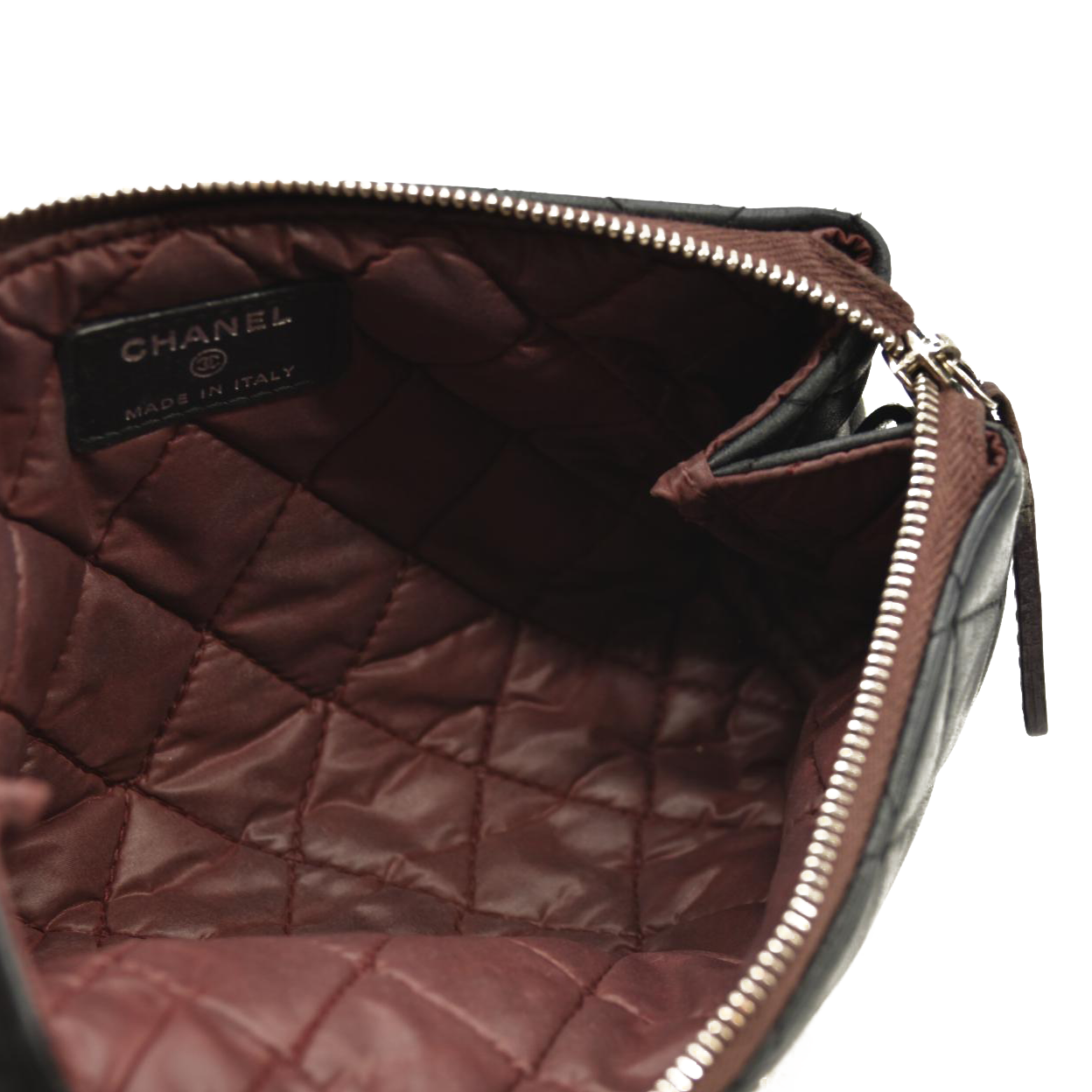 Chanel Lambskin Quilted Cosmetic Case Black