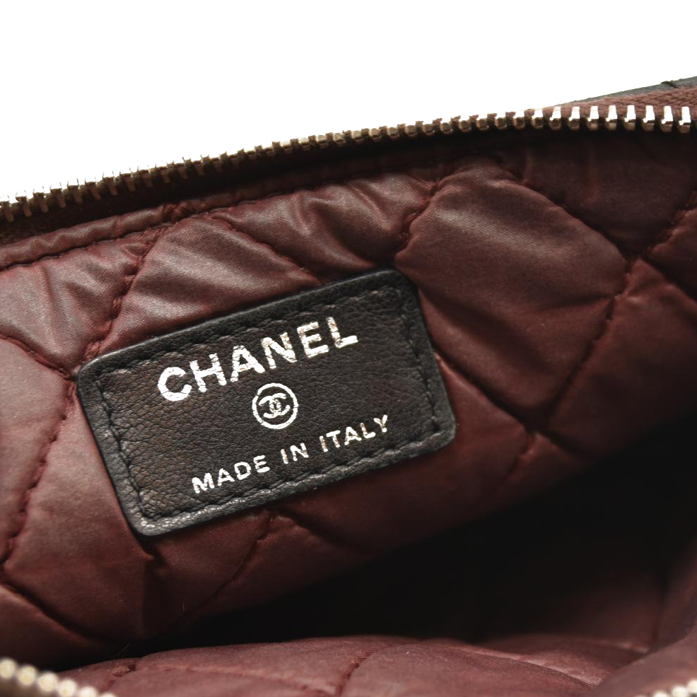 Chanel Lambskin Quilted Cosmetic Case Black