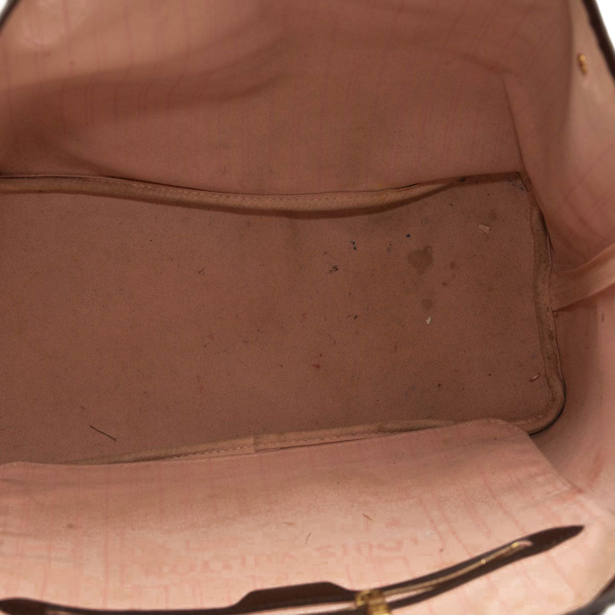 AR3146 LOUIS VUITTON Brown Damier Ebene Neverfull MM Tote Bag Rose Ballerine