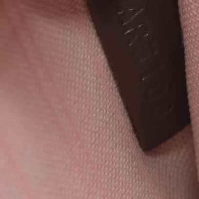 Louis Vuitton  Damier Ebene Neverfull MM Pochette Rose Ballerine Wristlet