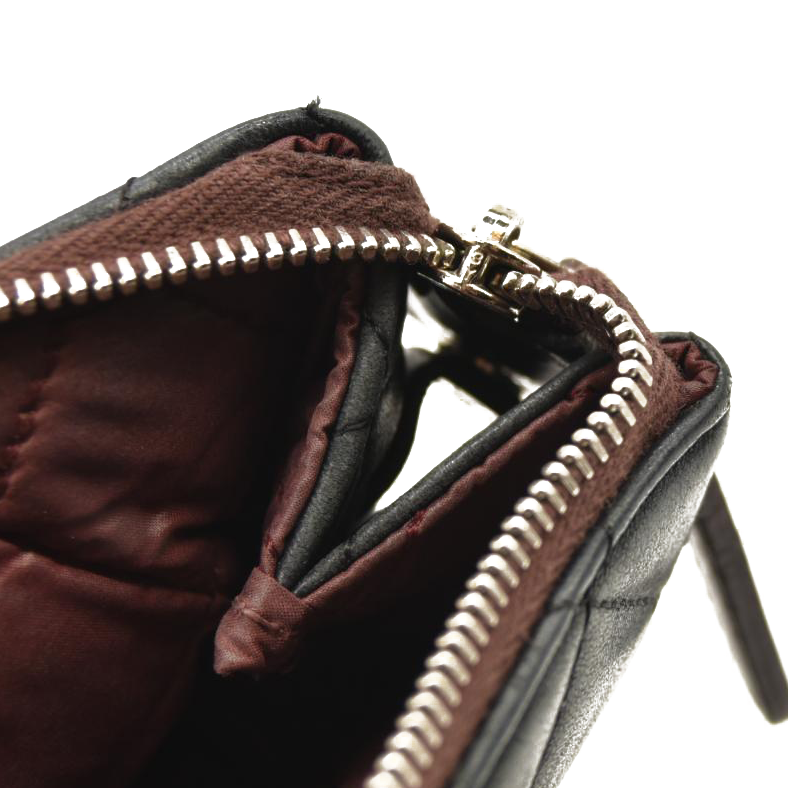 Chanel Lambskin Quilted Cosmetic Case Black