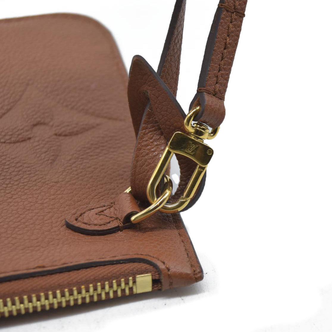 $2940 Louis Vuitton  Empreinte Monogram Giant Neverfull MM Pochette Cognac