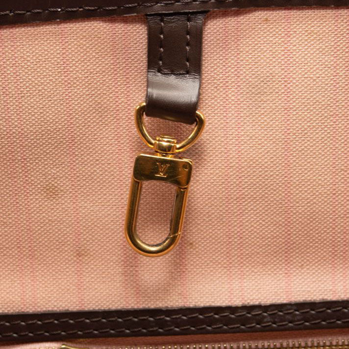 AR3146 LOUIS VUITTON Brown Damier Ebene Neverfull MM Tote Bag Rose Ballerine