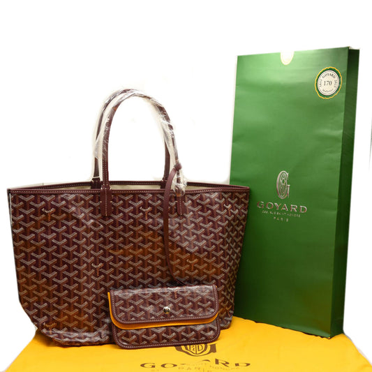 NEW GOYARD Goyardine Reversible Anjou PM Burgundy