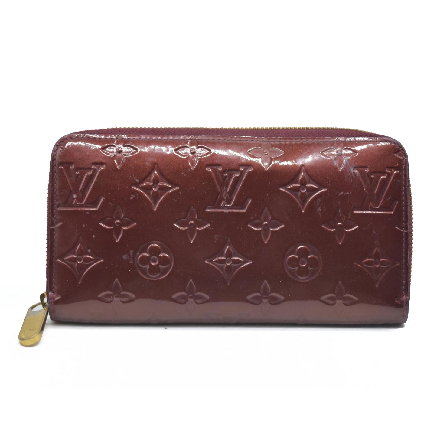 AUCTION $1030 Louis Vuitton  Vernis Zippy Wallet Rouge Fauviste SP2130