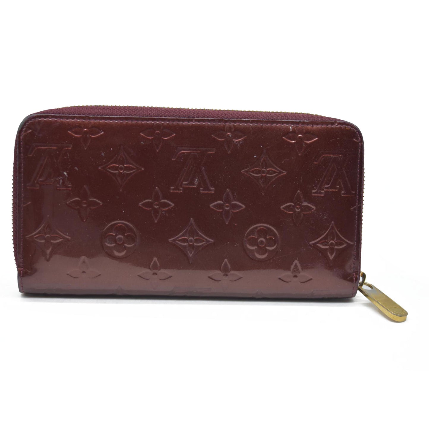 AUCTION $1030 Louis Vuitton  Vernis Zippy Wallet Rouge Fauviste SP2130