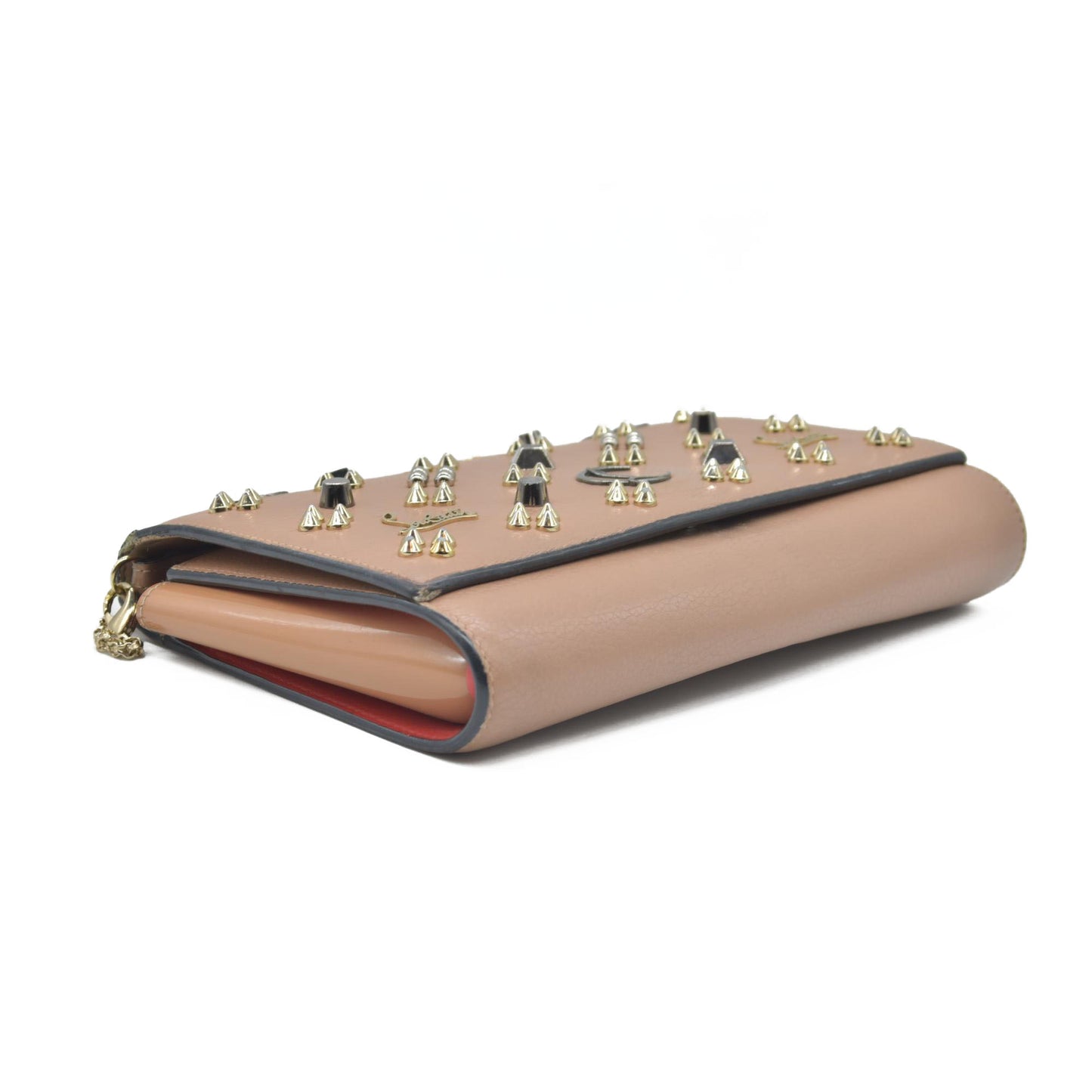 $1590 Christian Louboutin loubinthesky paloma clutch crossbody beige