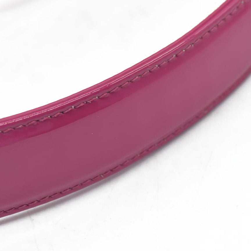 $2590 Saint Laurent Patent Calfskin Matelasse Monogram Medium Vicky Chain Bag Pink