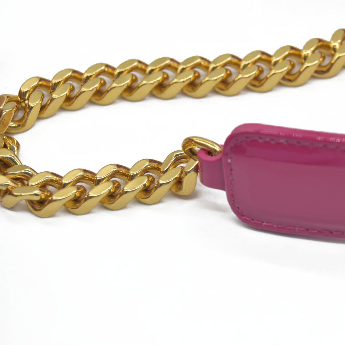 $2590 Saint Laurent Patent Calfskin Matelasse Monogram Medium Vicky Chain Bag Pink