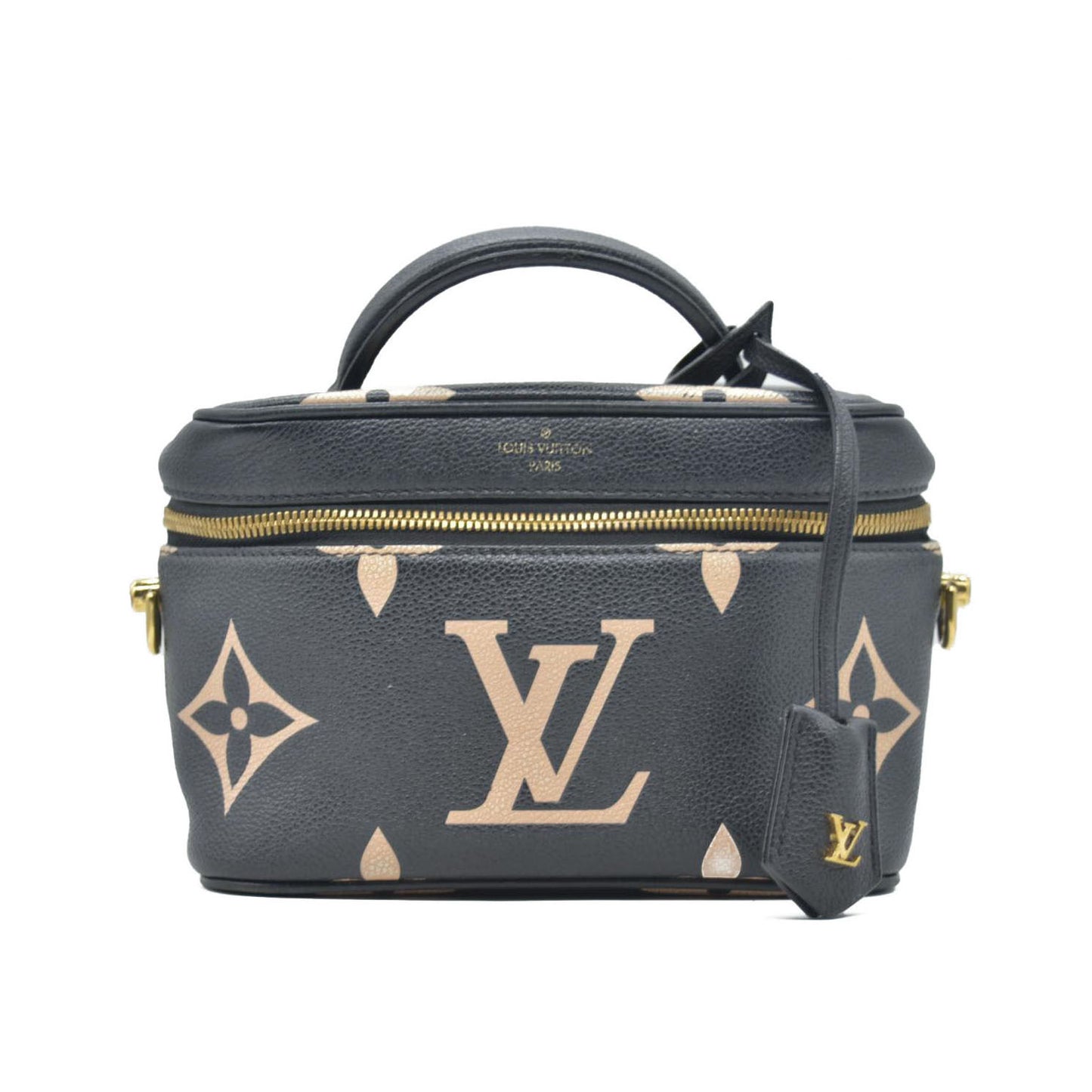 $3150 Louis Vuitton Empreinte Monogram Giant Vanity PM Black Beige