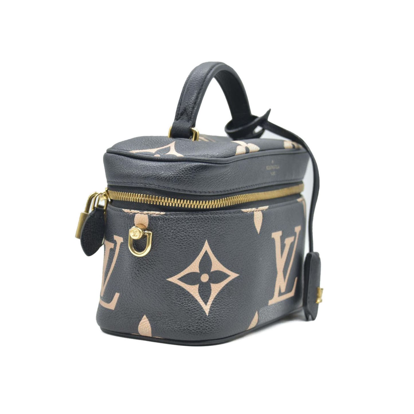$3150 Louis Vuitton Empreinte Monogram Giant Vanity PM Black Beige