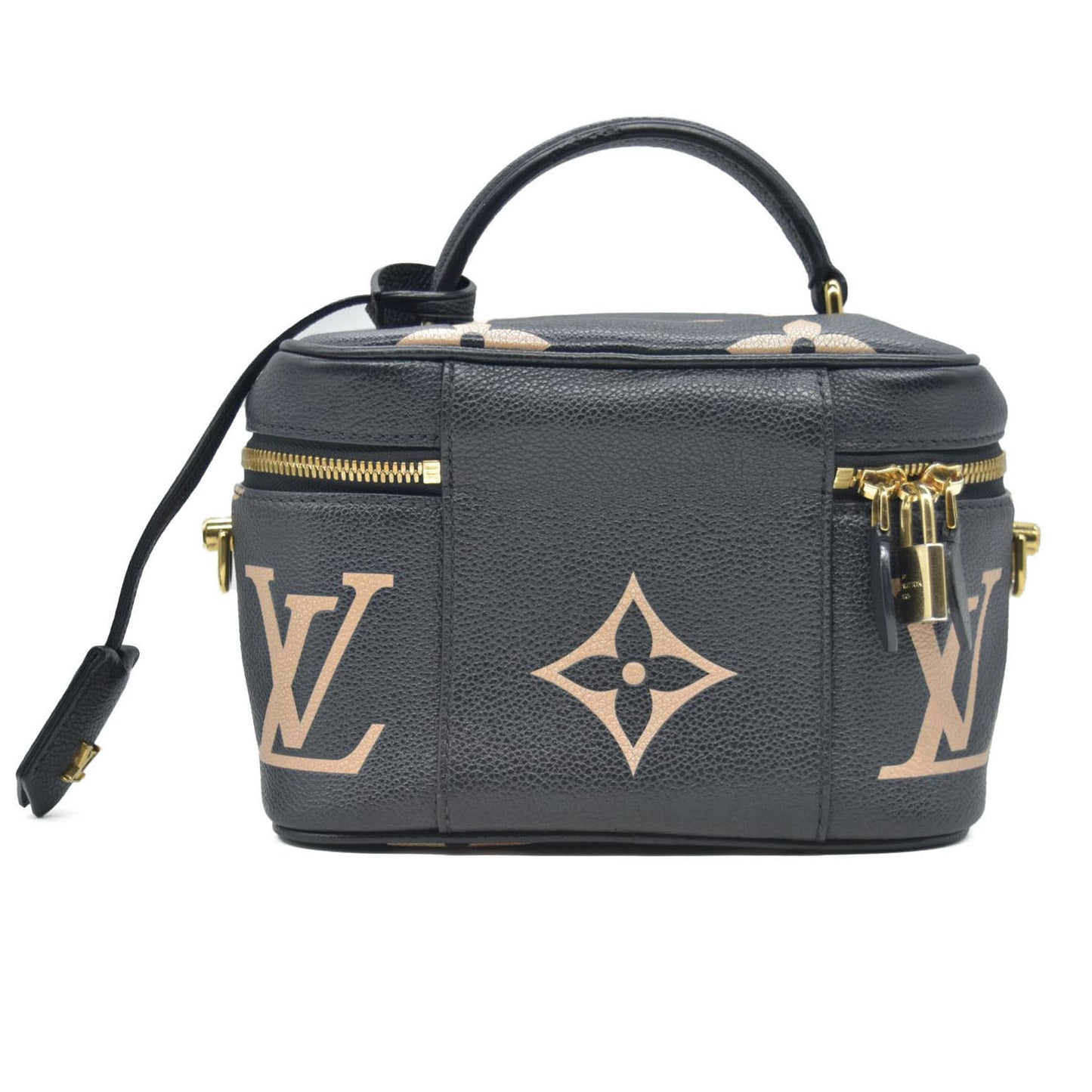$3150 Louis Vuitton Empreinte Monogram Giant Vanity PM Black Beige