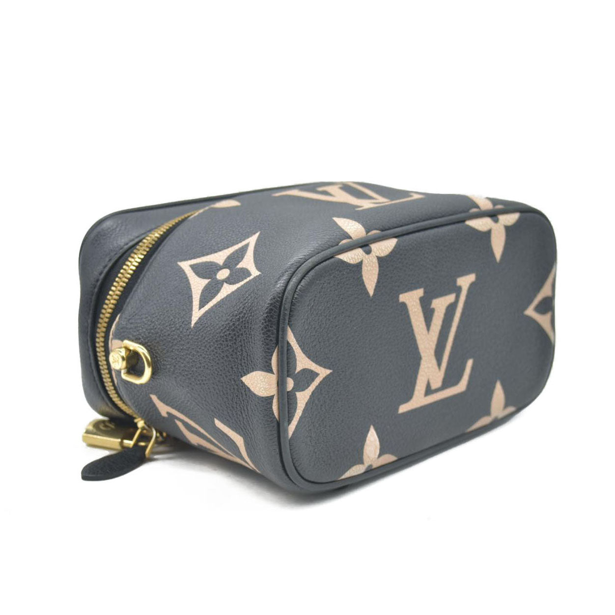 $3150 Louis Vuitton Empreinte Monogram Giant Vanity PM Black Beige