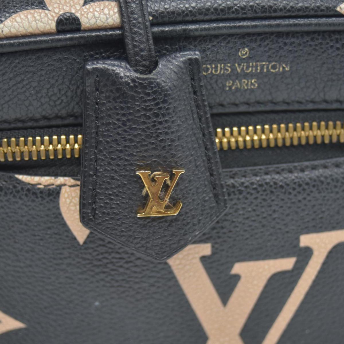 $3150 Louis Vuitton Empreinte Monogram Giant Vanity PM Black Beige