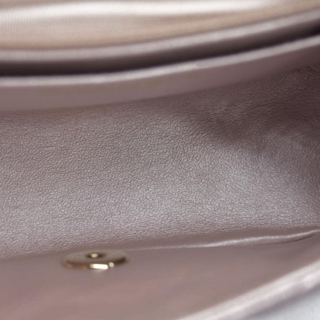 $5200 Chanel Metallic Lambskin Quilted Mini Square Flap Pink Purple