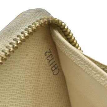 AUCTION $915 Louis Vuitton Damier Azur Zippy Zip Around Long Wallet Purse White CA1132