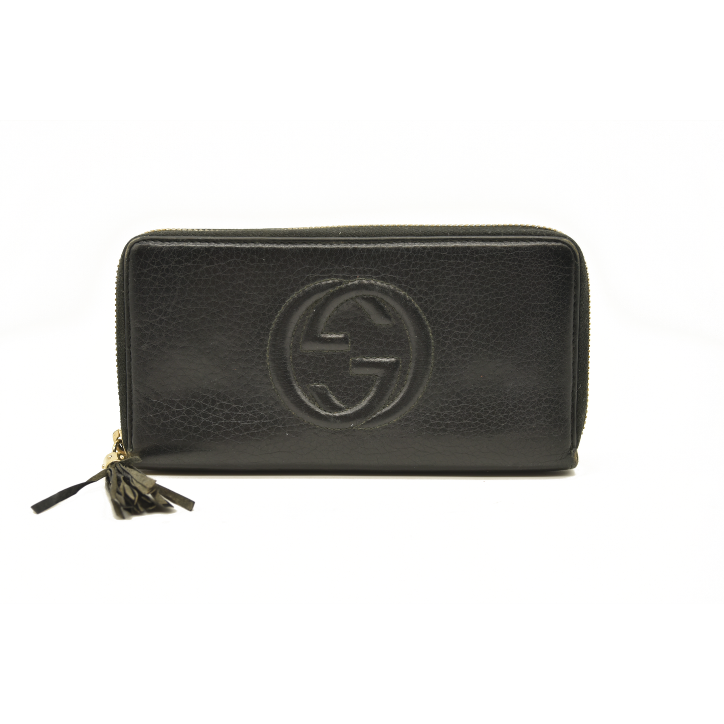 Gucci  Pebbled Calfskin Soho Zip Around Wallet Black
