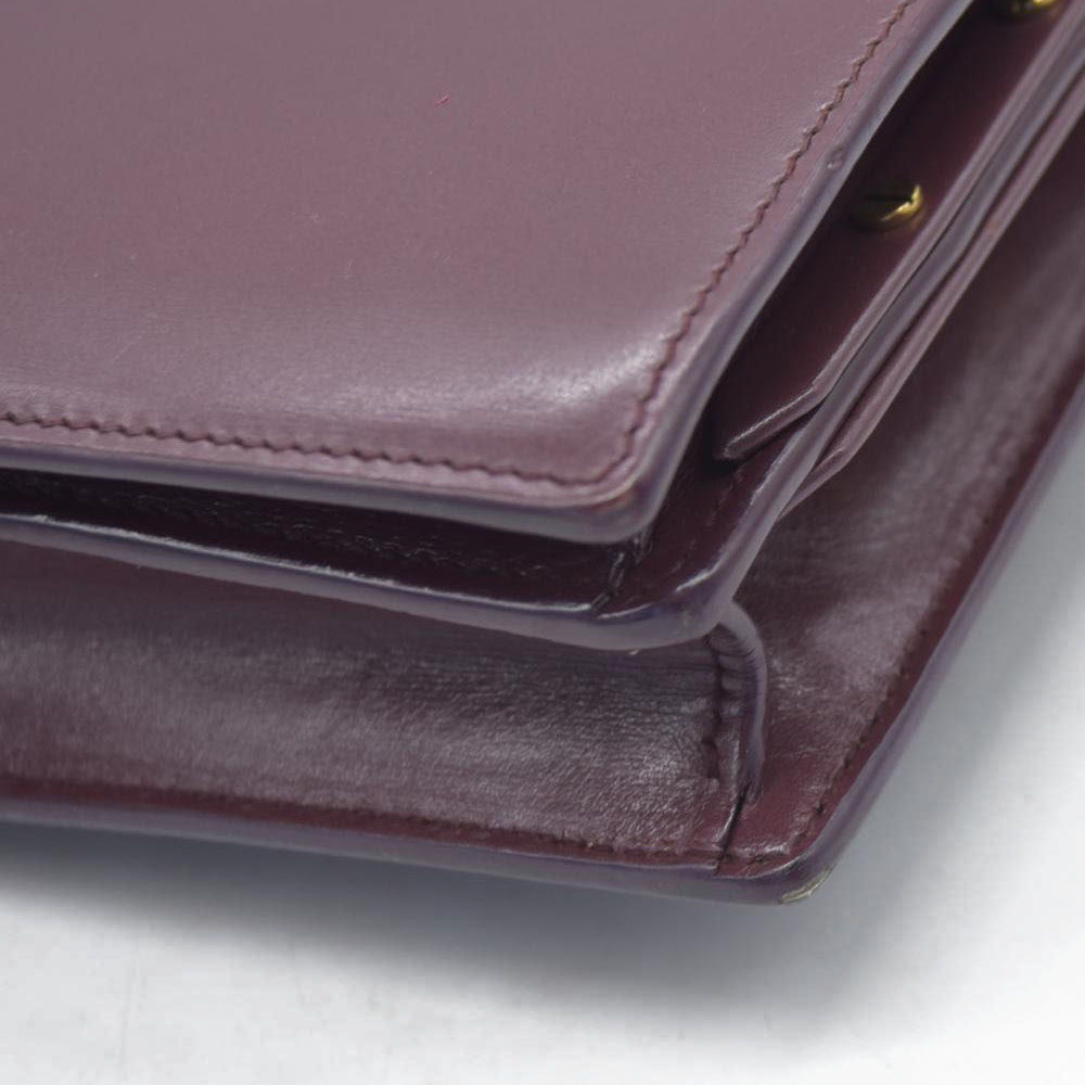 $2550 Saint Laurent Smooth Calfskin Monogram Cassandra Clasp Bag Burgundy