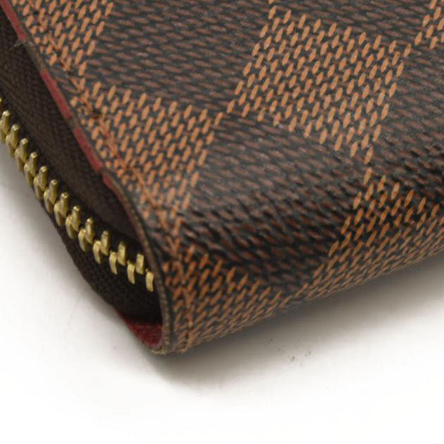 LOUIS VUITTON  Damier Ebene Studded Zippy Wallet Cherry MI1148