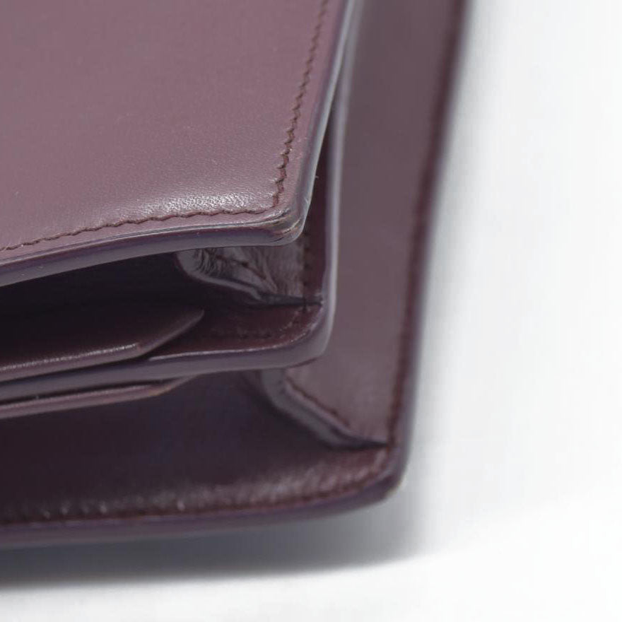 $2550 Saint Laurent Smooth Calfskin Monogram Cassandra Clasp Bag Burgundy