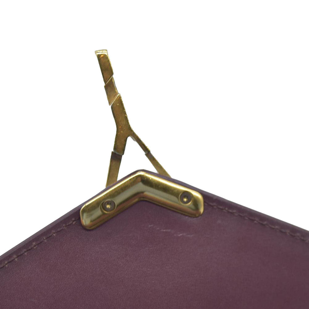 $2550 Saint Laurent Smooth Calfskin Monogram Cassandra Clasp Bag Burgundy