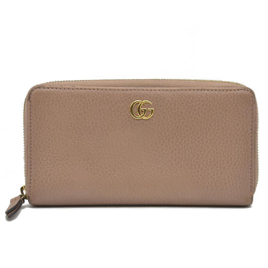 Gucci  Dollar Calfskin GG Marmont Zip Around Wallet Beige