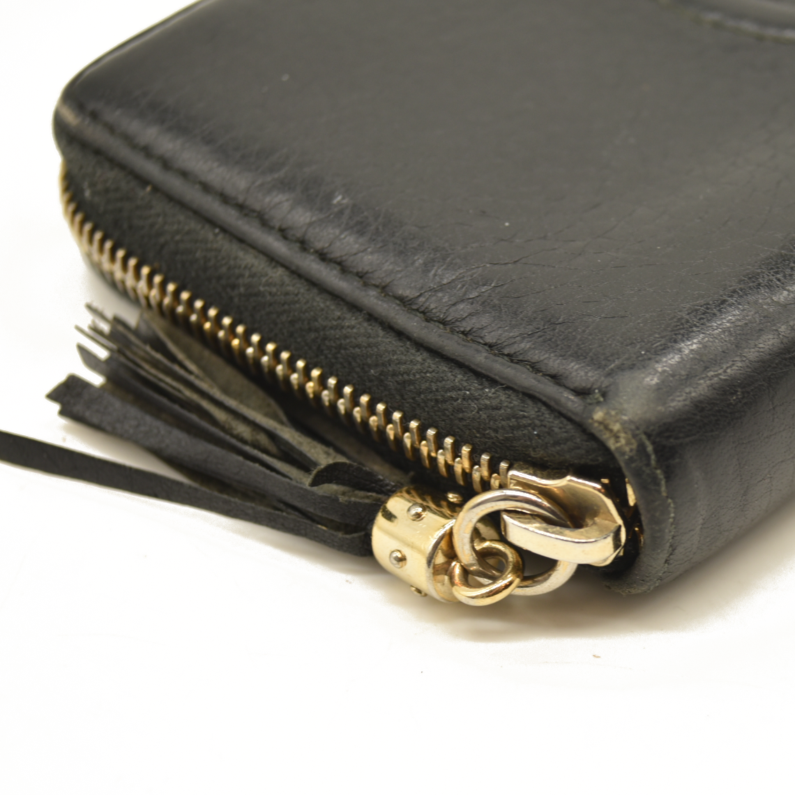 Gucci  Pebbled Calfskin Soho Zip Around Wallet Black